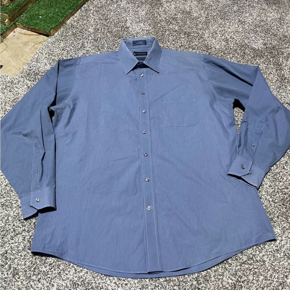 Stafford Essentials The Everyday Shirt Button Down Fitted size 17